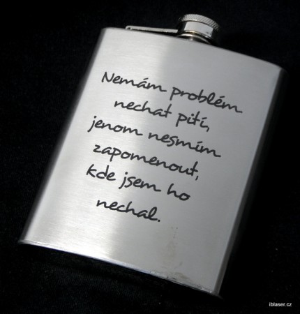 Nerezová placatka s textem